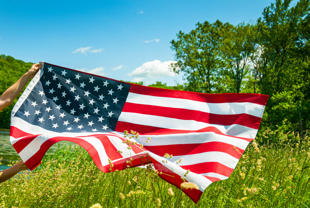American flag. United States celebrate Independence Day. - Valokuva, kuva