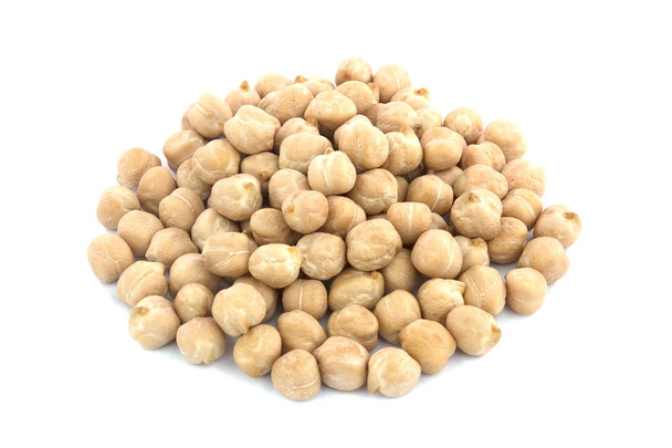 ひよこ豆は白い背景に隔離されています。健康食品 - 写真・画像