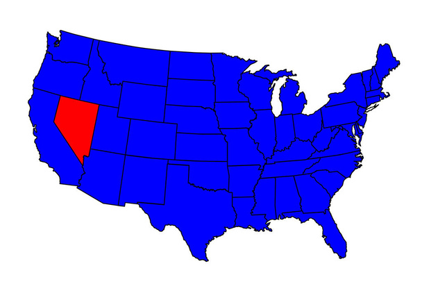Stát Nevada, poloha - Vektor, obrázek