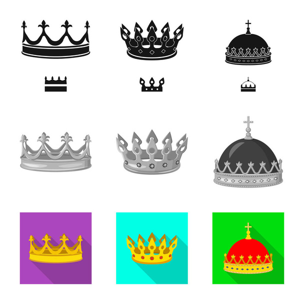 Vector design of medieval and nobility icon. Set of medieval and monarchy vector icon for stock. - Vector, imagen