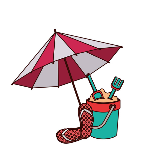 пляжный зонтик для иконы в полоску
 - Вектор,изображение