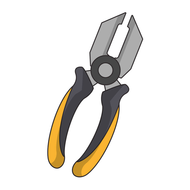 plier equipment tool icon cartoon - Vector, Image