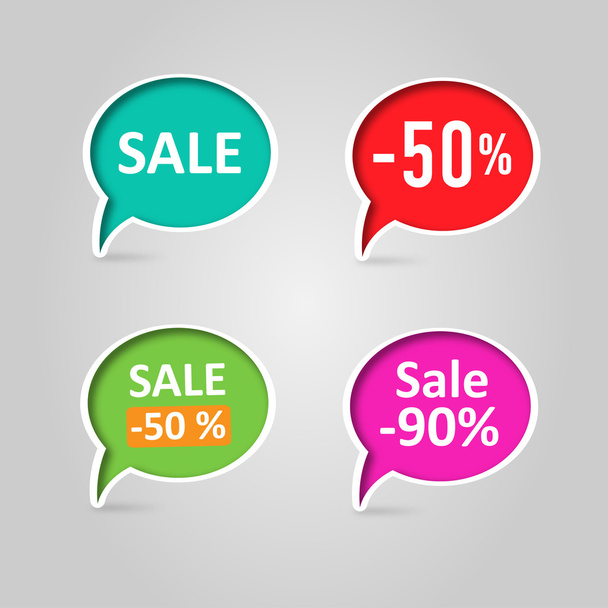 Stickers with sale messages - Wektor, obraz