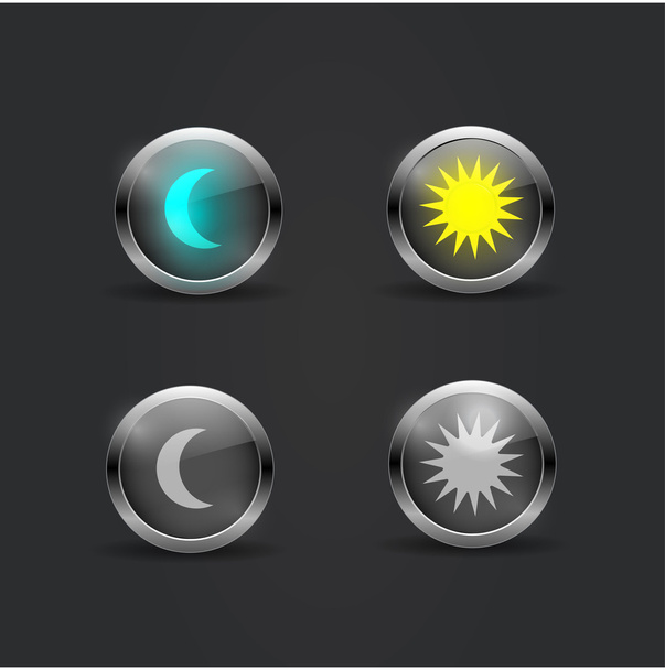 User interface day and night icons - Vector, Image