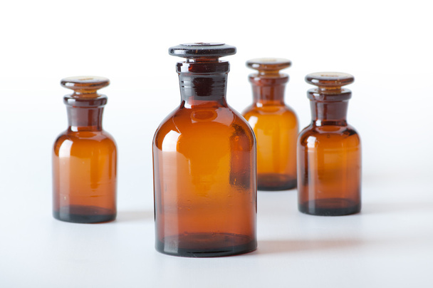 Small chemical glass bottles - Foto, Imagen