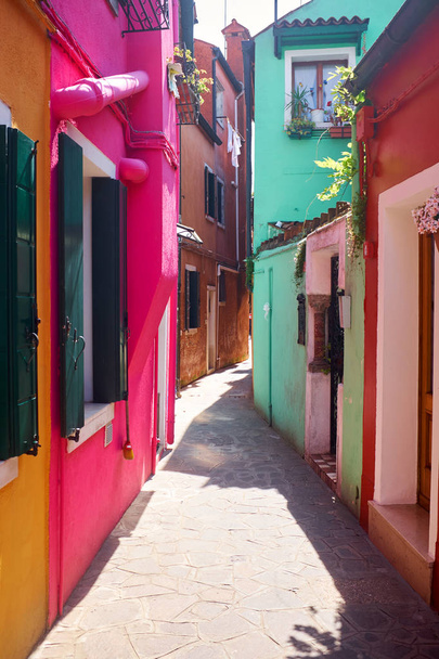 Colorful Houses Of Burano, Venice, Italy  - Φωτογραφία, εικόνα
