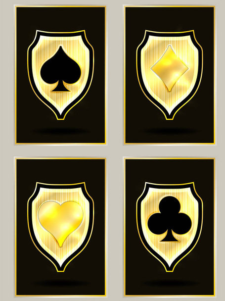 Casino poker cards elements, vector illustration - Vector, Image