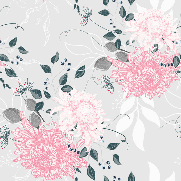 vector illustration of beautiful floral pattern background - Вектор,изображение