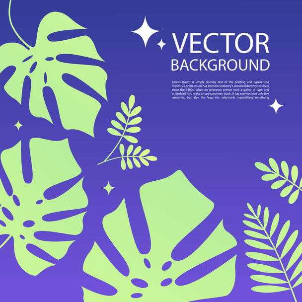 Beautiful vector summer background with leaves - Vektor, kép