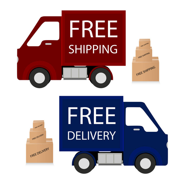 Ingyenes szállítás, ingyenes szállítási címke-Vector - Vektor, kép