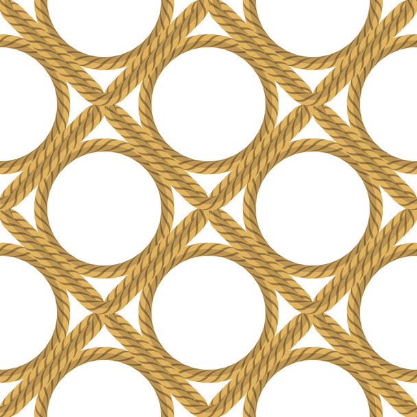 Rope Seamless Pattern on White Background - Vector, Image