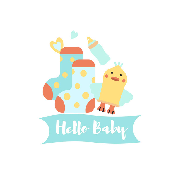 colorful cartoon baby shower background - ベクター画像
