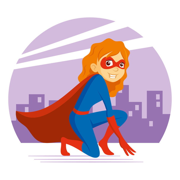 Superhero Woman Supermom Cartoon character Vector illustration - Vektor, obrázek