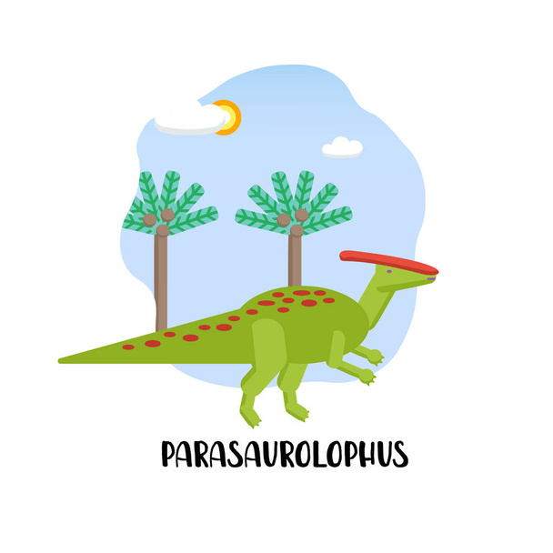 Parasaurolophus isolated on white background - Wektor, obraz