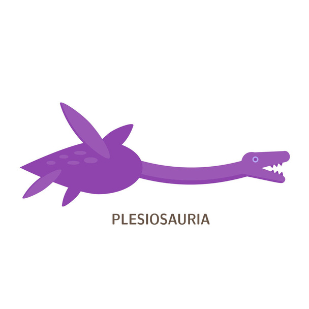Plesiosauria isolated on white background - Vector, imagen