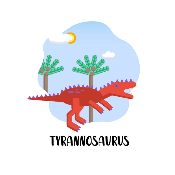 Tyrannosaurus isolated on white background - Вектор,изображение