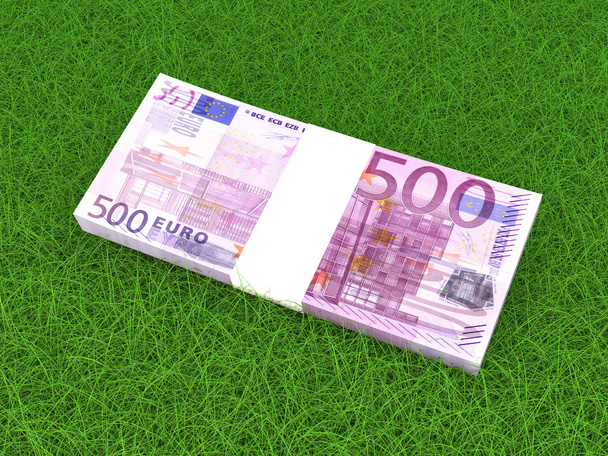 Euros na relva
 - Foto, Imagem