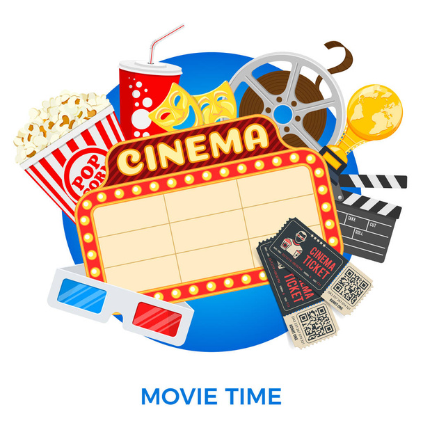 Cinema and Movie Banner - Vector, Image