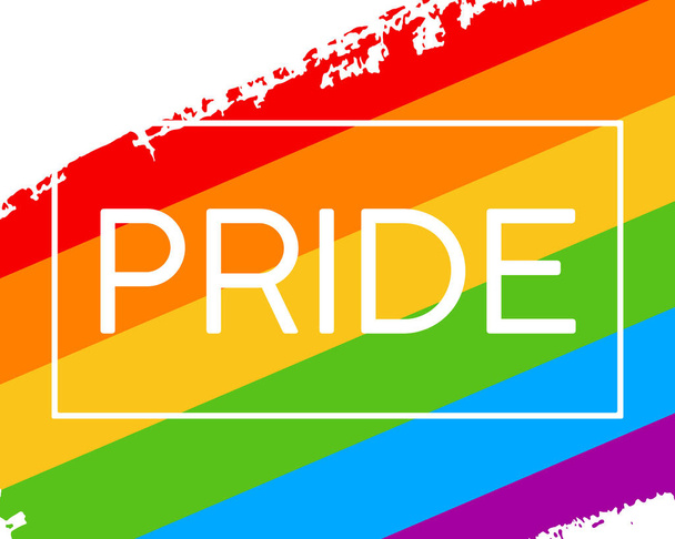 Hand draw LGBT pride flag in vector format - Vektör, Görsel