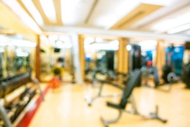 Abstract blur and defocused fitness equipment in gym interior ro - Photo, Image