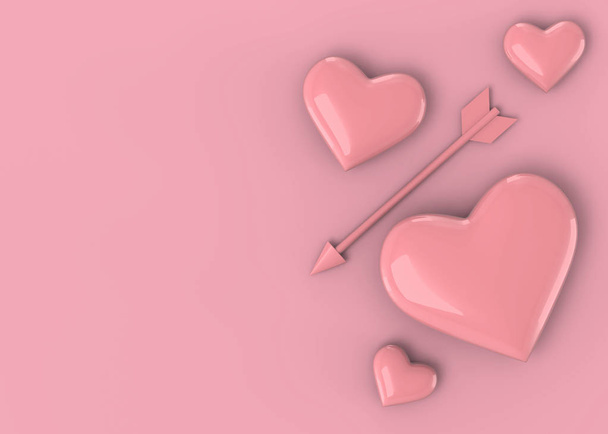 Heart and Arrow Background -3D - Φωτογραφία, εικόνα