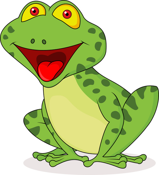 Funny frog cartoon - Vector, Image