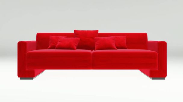 Sofa isolated on white background 3d rendering illustration - Zdjęcie, obraz