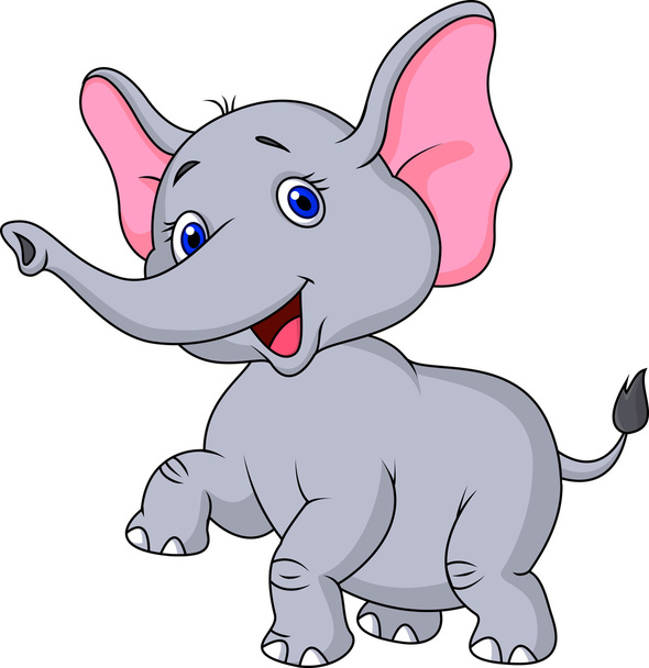 Cute baby elephant cartoon - Vector, Image