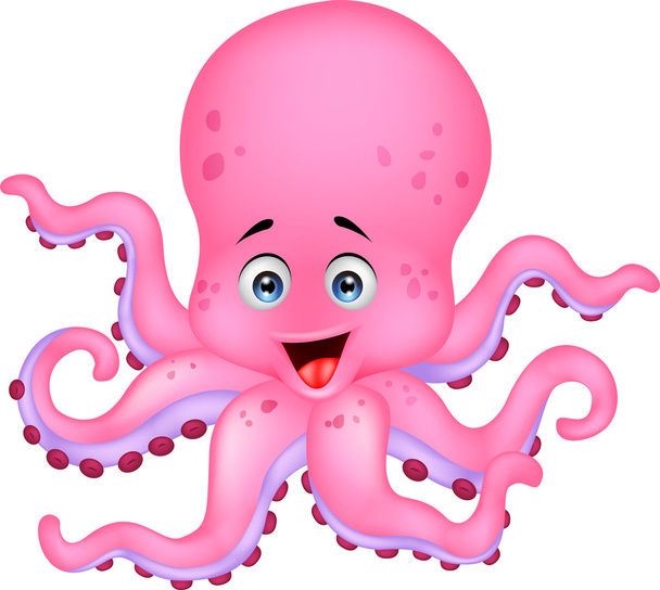 roztomilá chobotnice kreslený - Vektor, obrázek