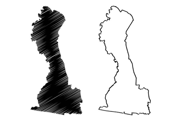 Comoe District (Costa de Marfil, República de Costa de Marfil) mapa vector ilustración, garabato boceto Comoe ma
 - Vector, imagen