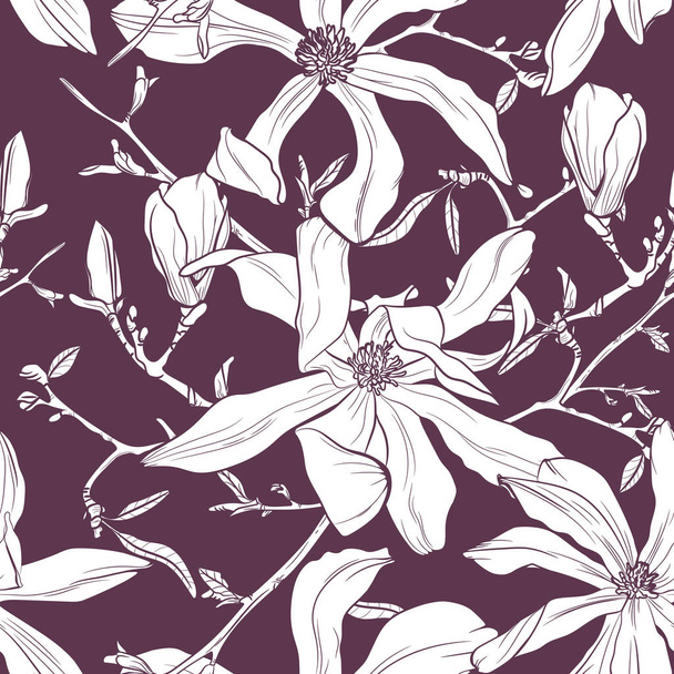 illustration vectorielle de beau fond de motif magnolia
 - Vecteur, image