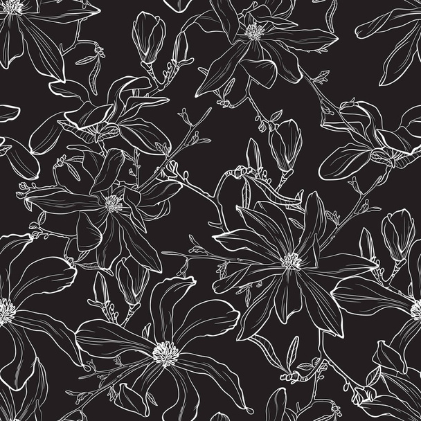 ilustración vectorial de fondo hermoso patrón magnolia
 - Vector, imagen