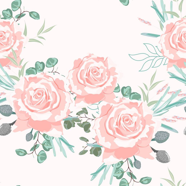 vector illustration of beautiful flowers pattern background - Vektori, kuva