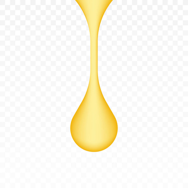 Капля масла, желтая вода или золотой мед капельница изолированы на прозрачном фоне. Золотая карамель. Векторная иллюстрация
. - Вектор,изображение