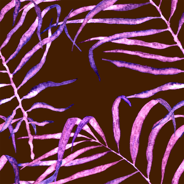 Tropical seamless pattern. Watercolor swaying palm - Fotografie, Obrázek