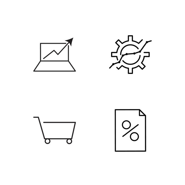 Marketing einfach skizzierte Symbole gesetzt - Vektor, Bild
