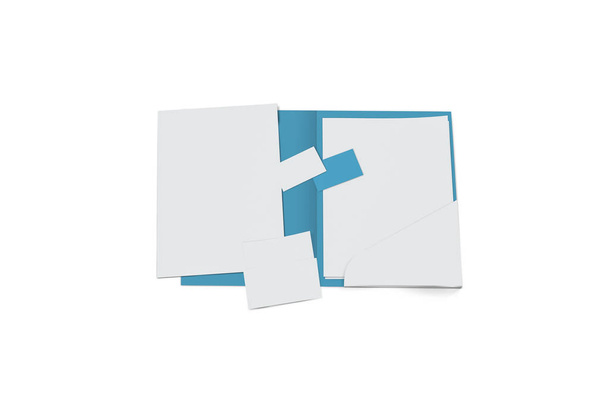 Briefpapier Corporate Identity ontwerp mock up. 3D rendering - Foto, afbeelding