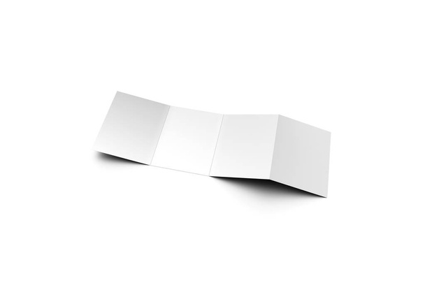 Folleto de 4 pliegues Finge sobre fondo blanco.Representación 3D
 - Foto, imagen