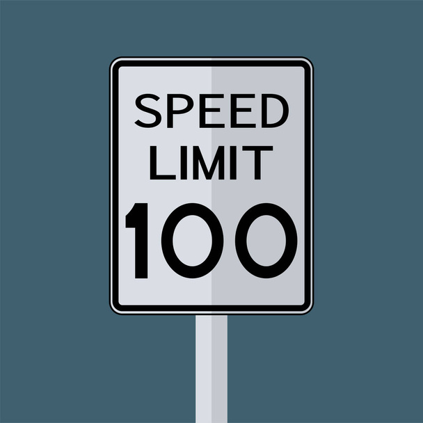 Panneau de transport routier américain : Limite de vitesse 100 sur fond blanc, Illustration vectorielle
  - Vecteur, image