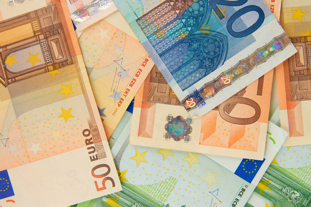 Euro banknotes isolated on white - Zdjęcie, obraz