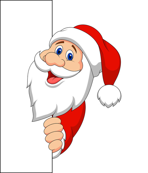 Papai Noel, segurando um sinal em branco
 - Vetor, Imagem