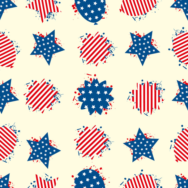 nahtloses Muster für den 4. Juli, den amerikanischen Unabhängigkeitstag. - Vektor, Bild