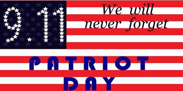 banner Patriot day with flag - Vector, Image