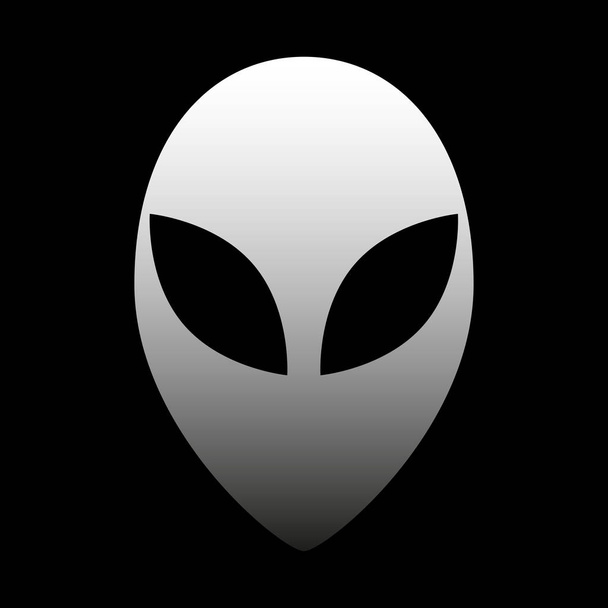 Alien icon on black background - Vector, Image