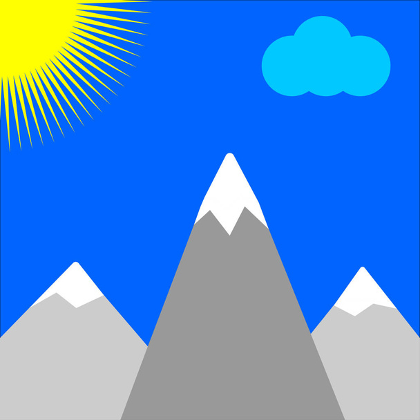 hory, slunce a mrak - Vektor, obrázek