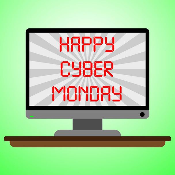 segunda-feira cibernética no computador monitor
 - Vetor, Imagem