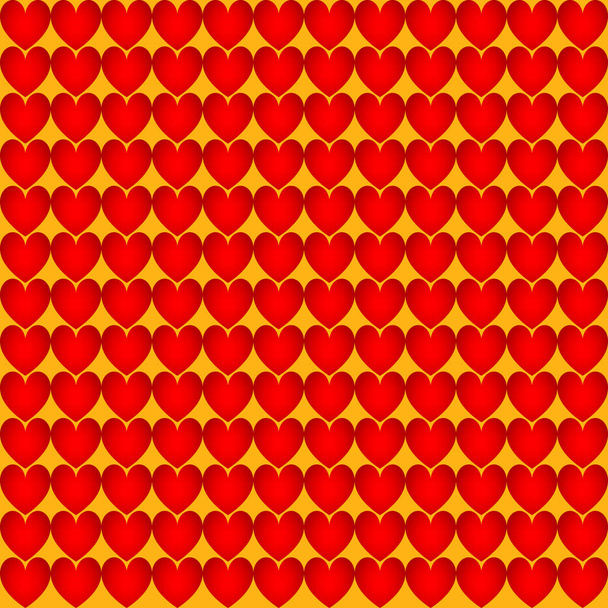 red Heart background on yellow - Vector, Image