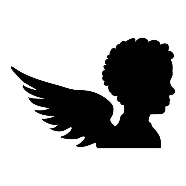 силует ангела на білому тлі
 - Вектор, зображення