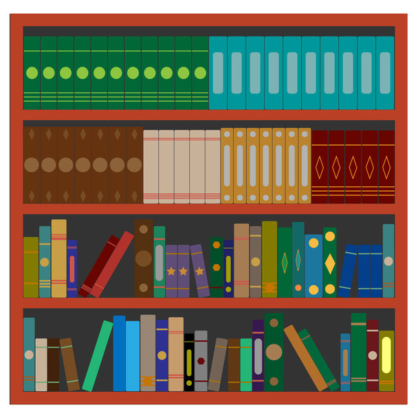 elegantes Bücherregal mit Buch - Vektor, Bild