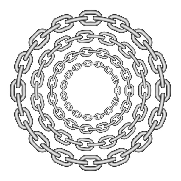 円の中の金属チェーン - ベクター画像